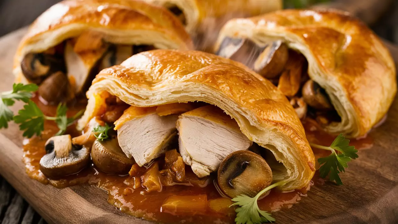 chicken and mushroom pasties recipe