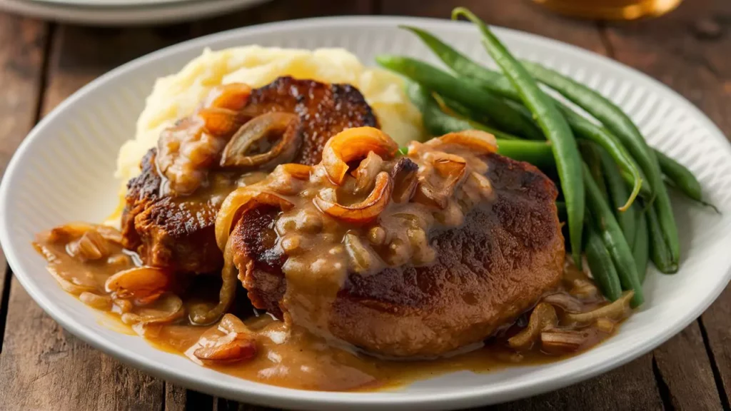 Slow Cooker Salisbury Steak with Onion Gravy