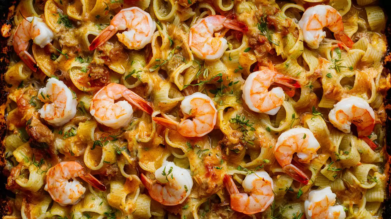 Shrimp Scampi Pasta Bake