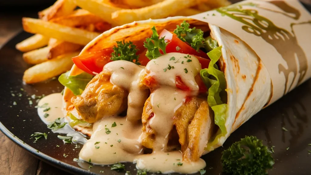 cheesy garlic chicken wraps