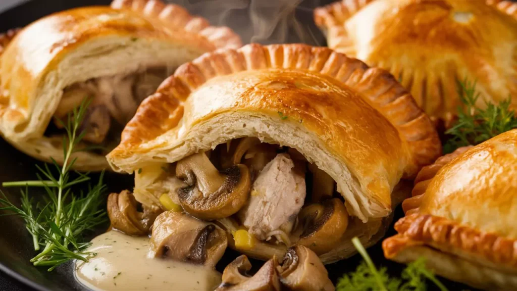 chicken and mushroom pasties recipe