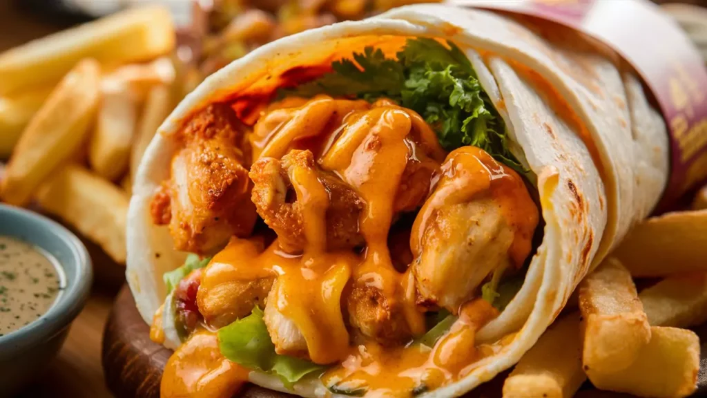 Easy Cheesy Garlic Chicken Wraps