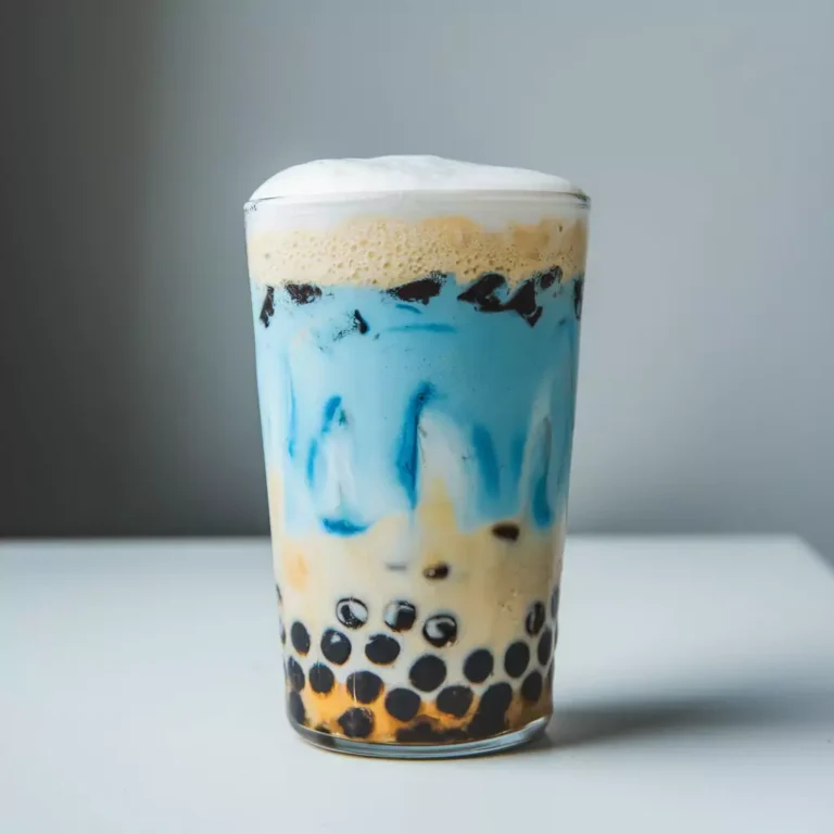 Blue Milk Tea with black tapioca pearls