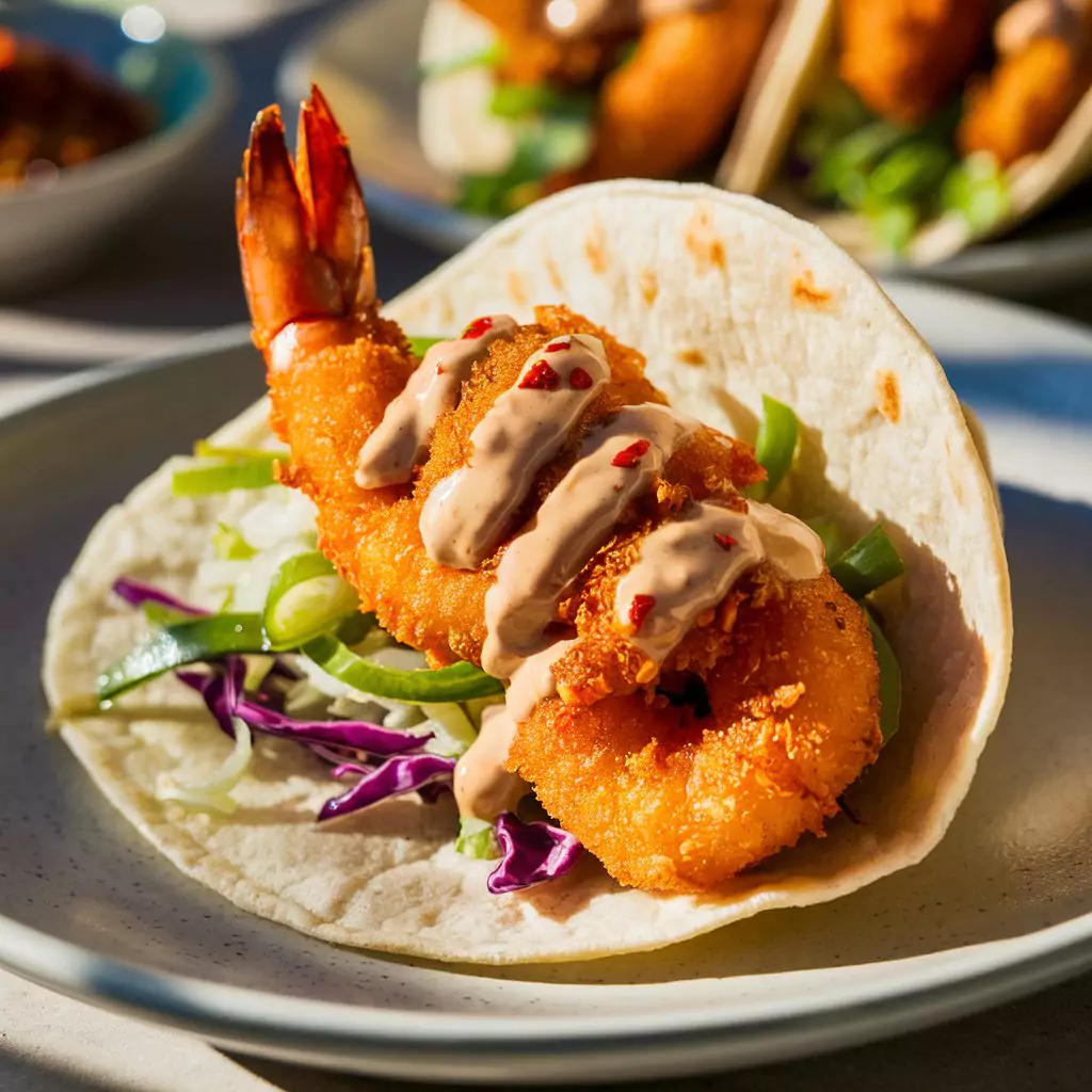 Air Fryer Bang Bang Shrimp Tacos