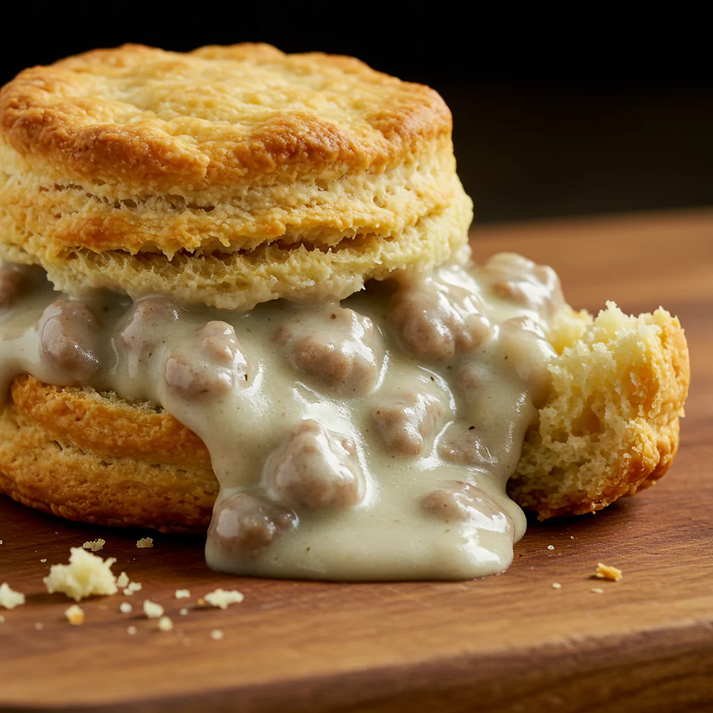 sausage gravy and biscuit pie