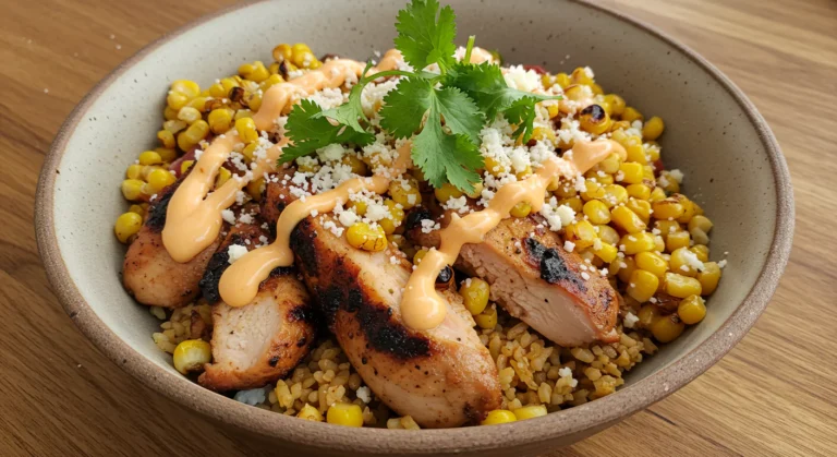 Flavor-packed Street Corn Chicken Rice Bowl