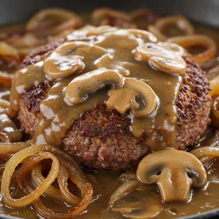 French Onion Salisbury Steak with mushroom gravy