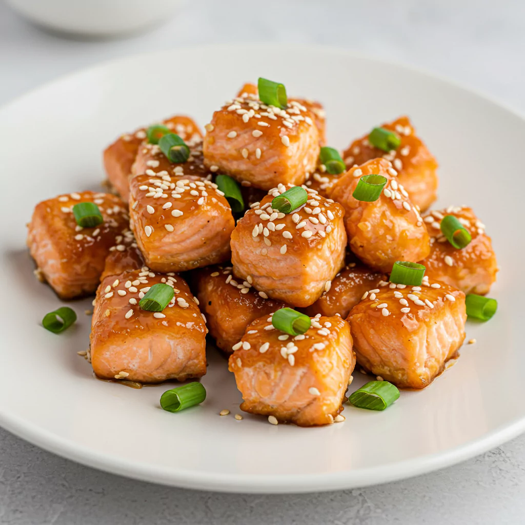 Crispy Honey Garlic Salmon Bites