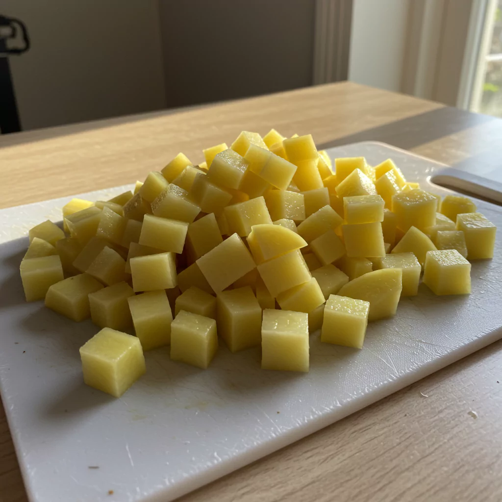 Cheesy Potato Egg Scramble
